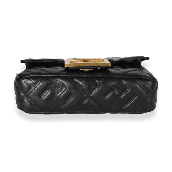 Fendi Black Logo Embossed Mini Baguette - Picture 5 of 8